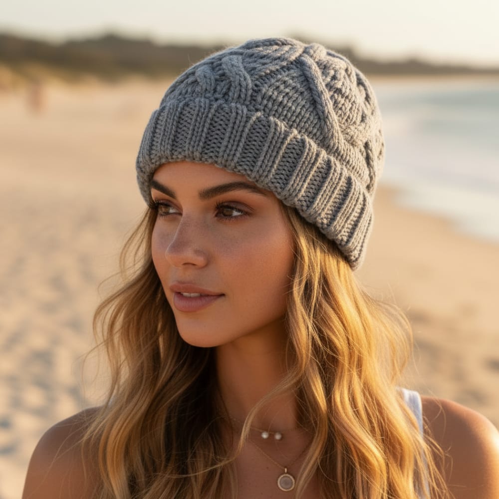Olivia | Beanie Wool Knit Ear Warmers