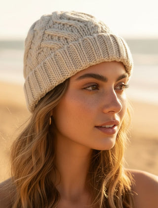 Olivia | Beanie Wool Knit Ear Warmers