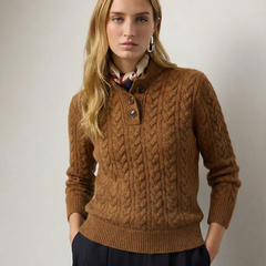 Olivia | Cashmere Button Up Black Sweater