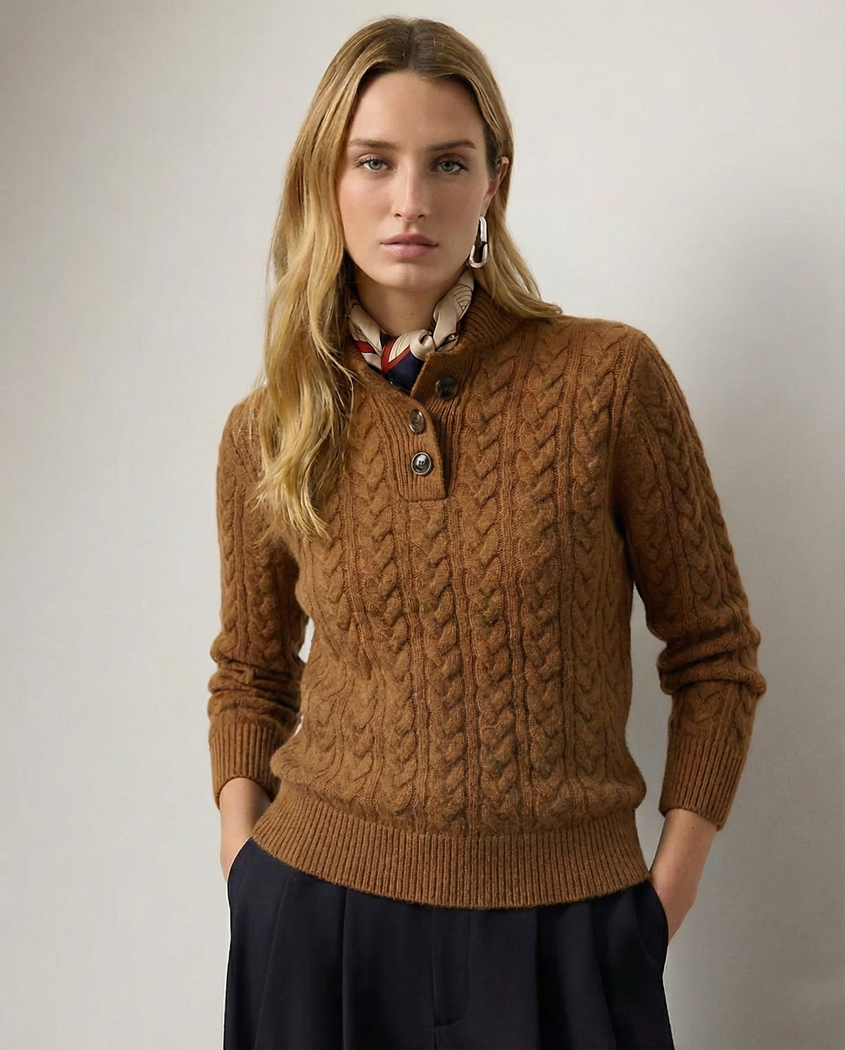 Olivia | Cashmere Button Up Black Sweater