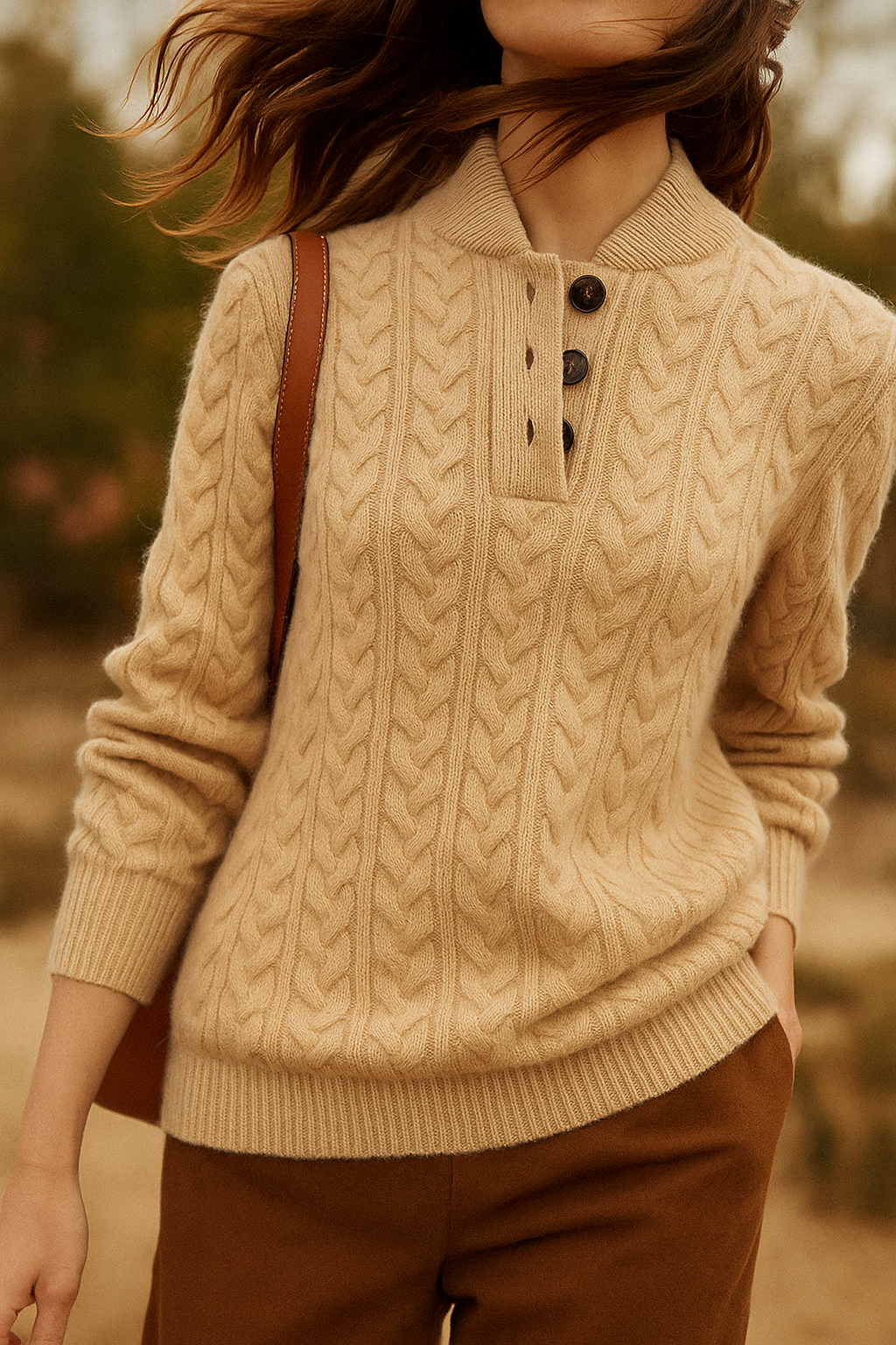 Olivia | Cashmere Button Up Black Sweater