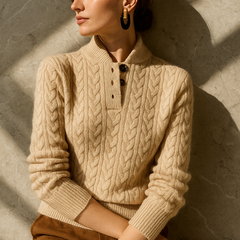 Olivia | Cashmere Button Up Black Sweater