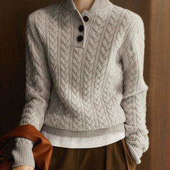 Olivia | Cashmere Button Up Black Sweater