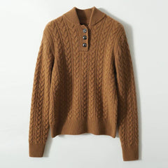 Olivia | Cashmere Button Up Black Sweater