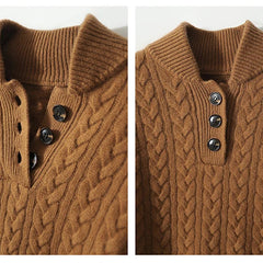 Olivia | Cashmere Button Up Black Sweater