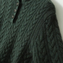 Olivia | Cashmere Button Up Black Sweater