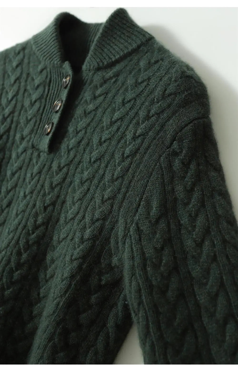 Olivia | Cashmere Button Up Black Sweater