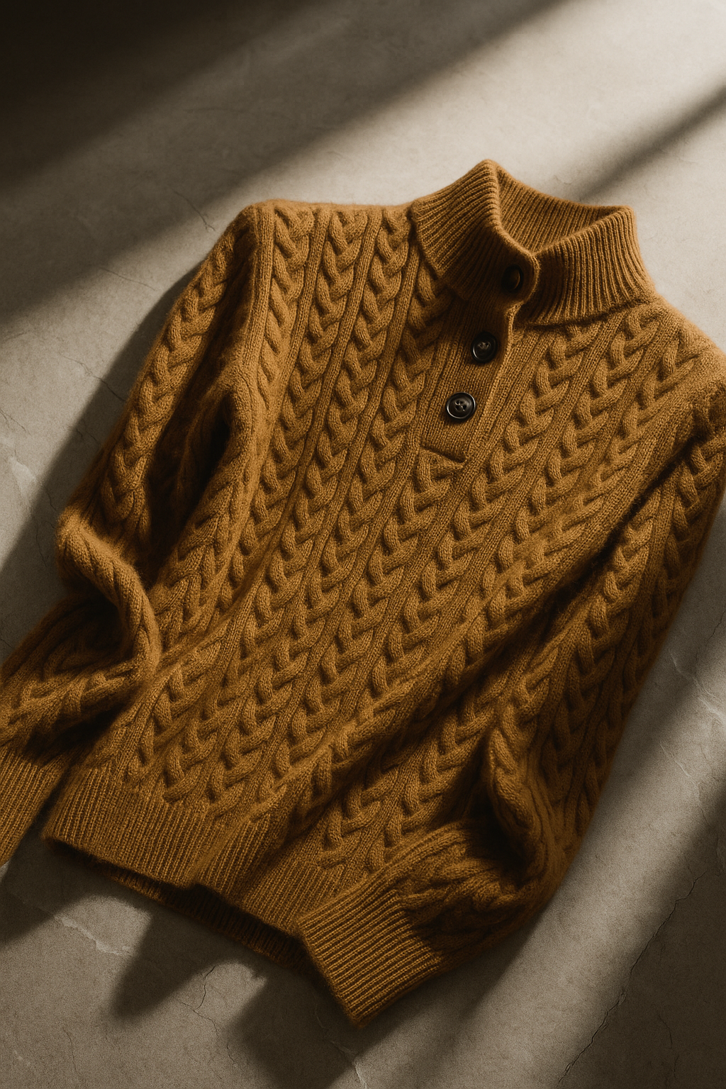 Olivia | Cashmere Button Up Black Sweater