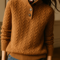 Olivia | Cashmere Button Up Black Sweater