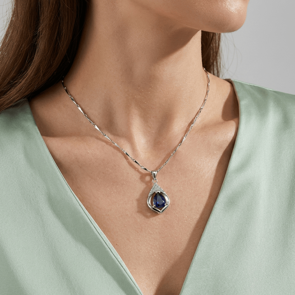 Olivia | Ladies Diamond Silver Womens Vintage Necklace