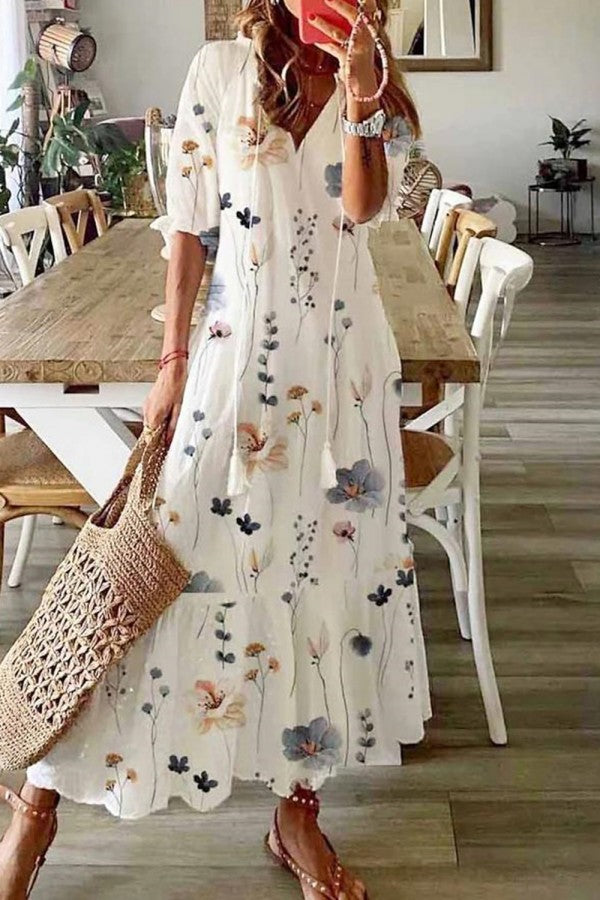 Chanty | Vestido Longo Floral Descomplicado