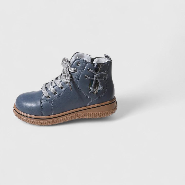 Nyrah | Women's Boho Lace-Up Winter Boots, Knit Collar Non-Slip Boots with Warm Lining