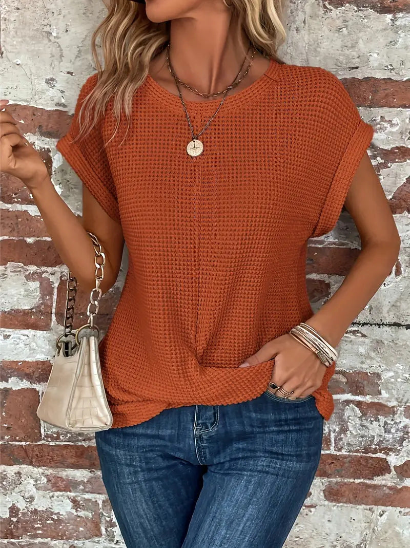 Sophie - Camiseta de Cuello Redondo Dulce