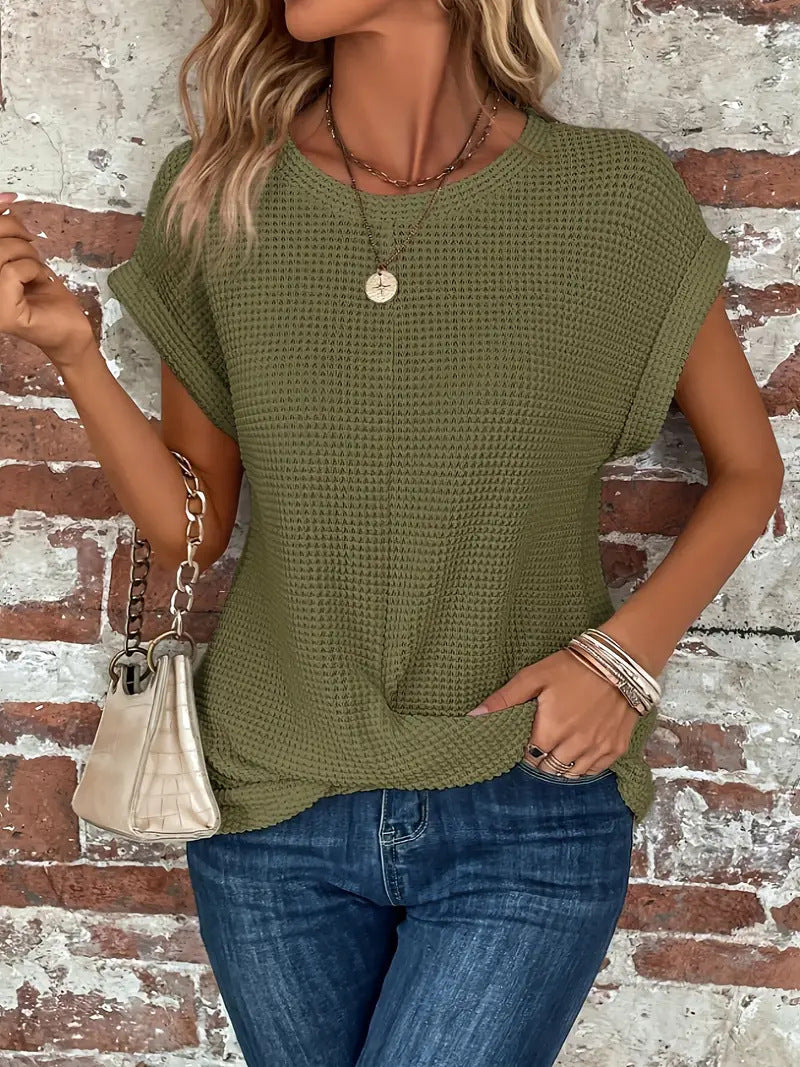 Sophie - Camiseta de Cuello Redondo Dulce