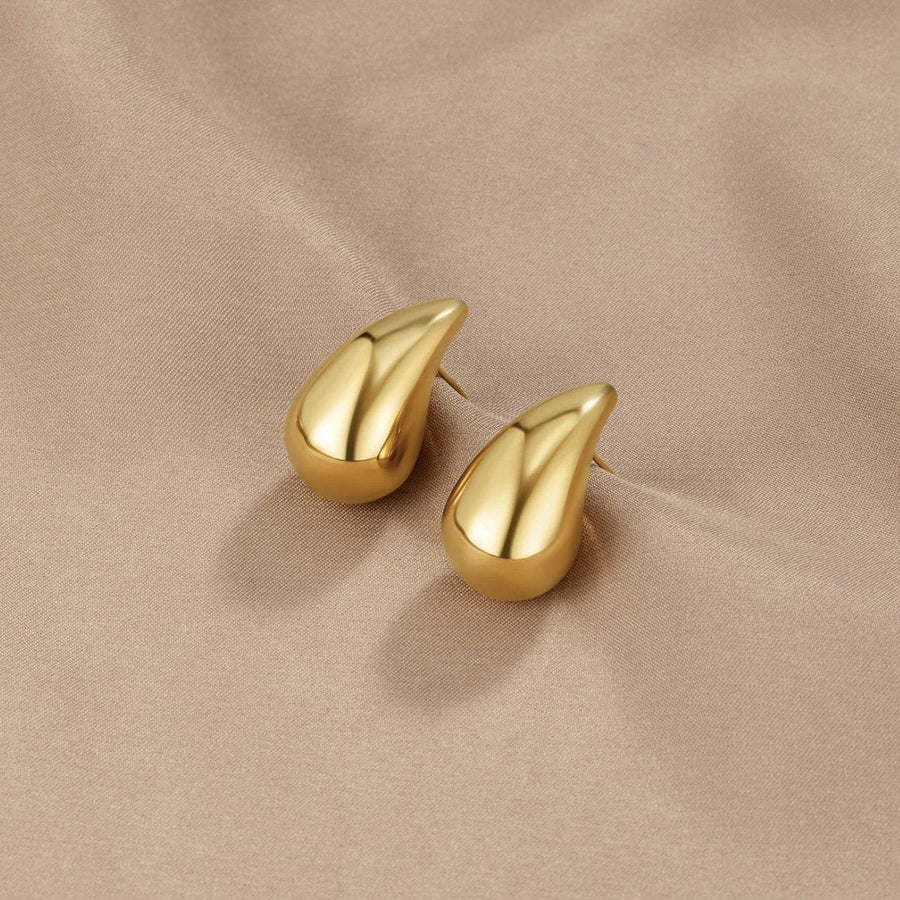 Agnes | Gold Tone Hoop Drop Earrings