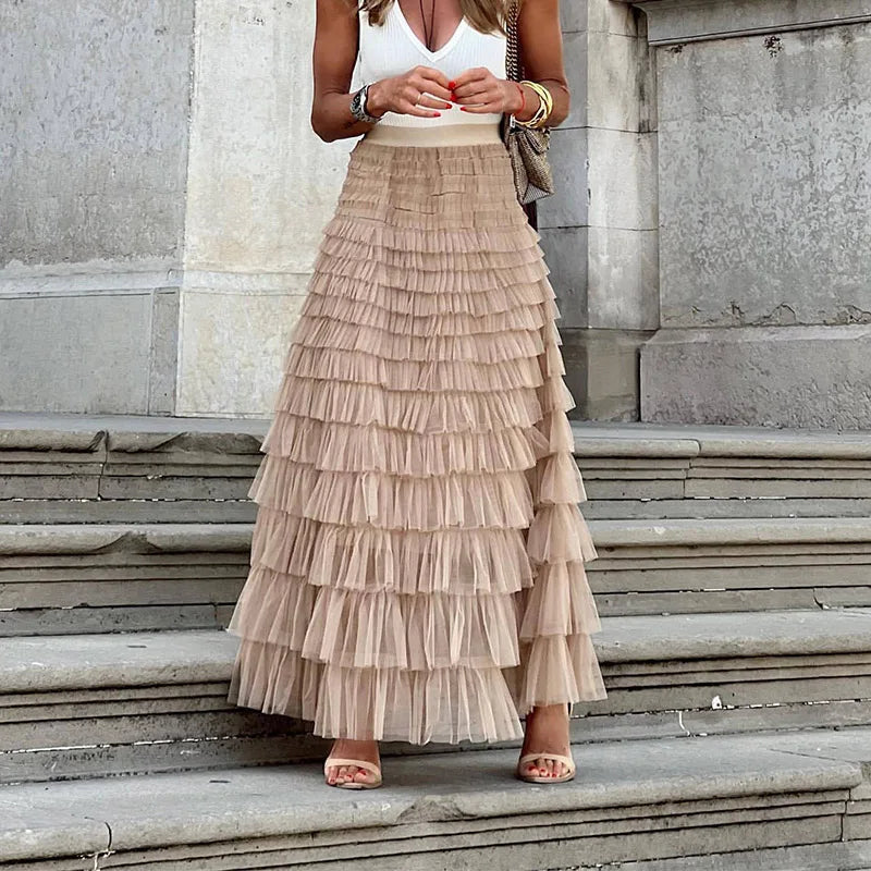 Sophie | Maxi Tiered High Waisted Skirt
