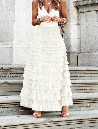 Sophie | Maxi Tiered High Waisted Skirt