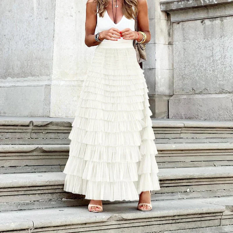Sophie | Maxi Tiered High Waisted Skirt