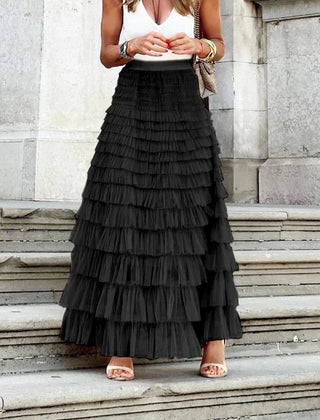 Sophie | Maxi Tiered High Waisted Skirt