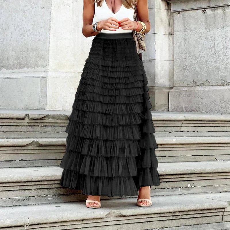 Sophie | Maxi Tiered High Waisted Skirt