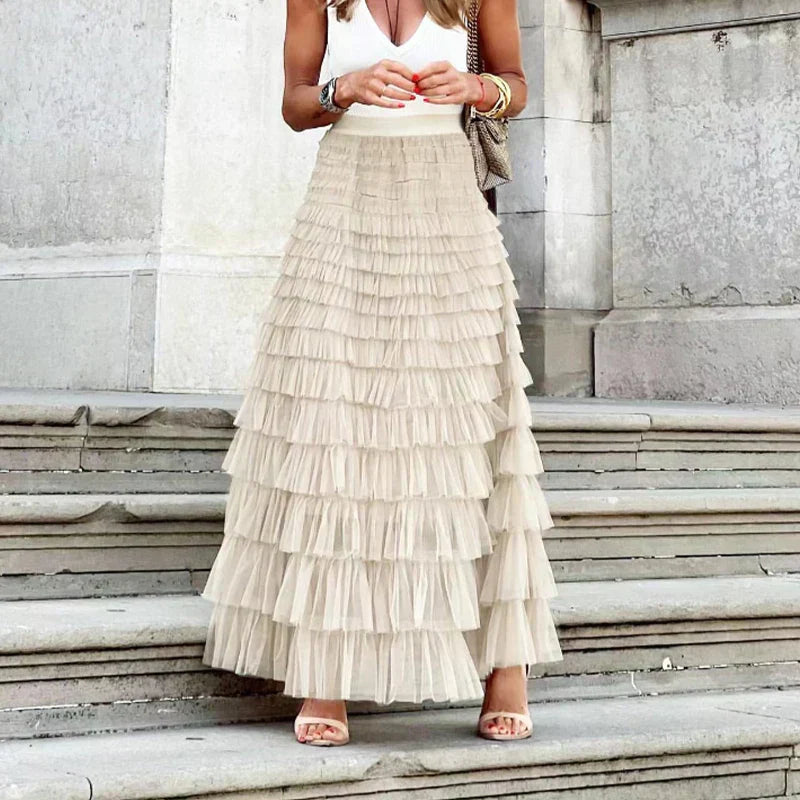 Sophie | Maxi Tiered High Waisted Skirt