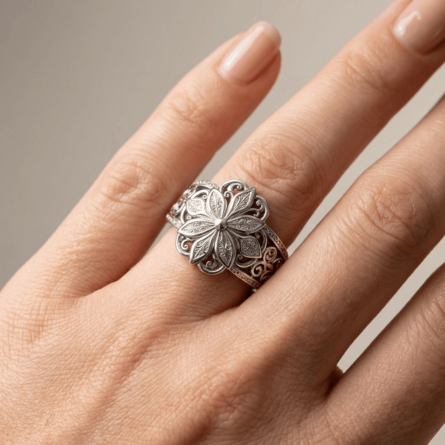 Marion | Gold Tone Flower Ring
