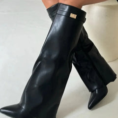 Sophie | Suede Women Metallic Boots