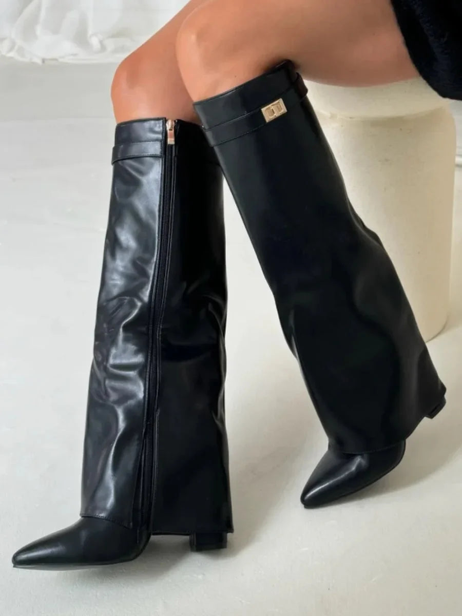 Sophie | Suede Women Metallic Boots