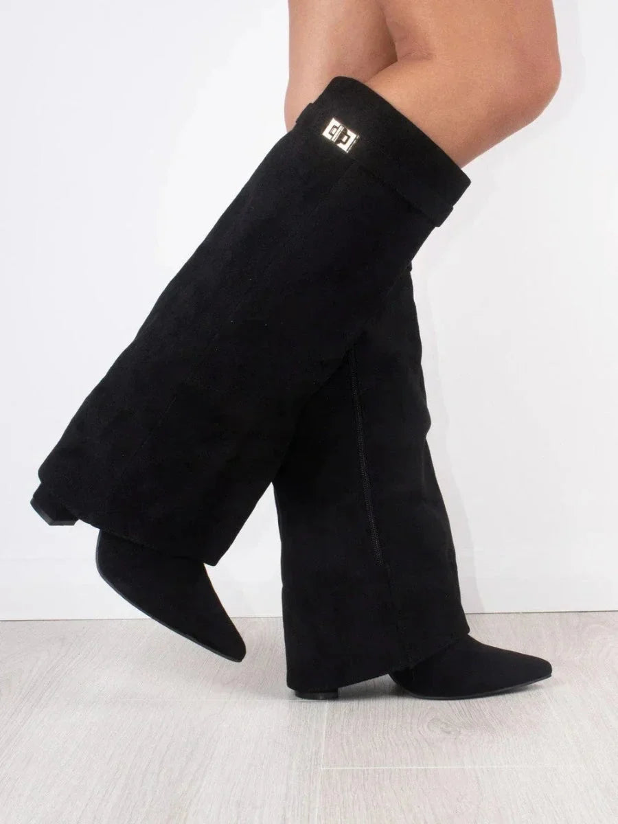 Sophie | Suede Women Metallic Boots