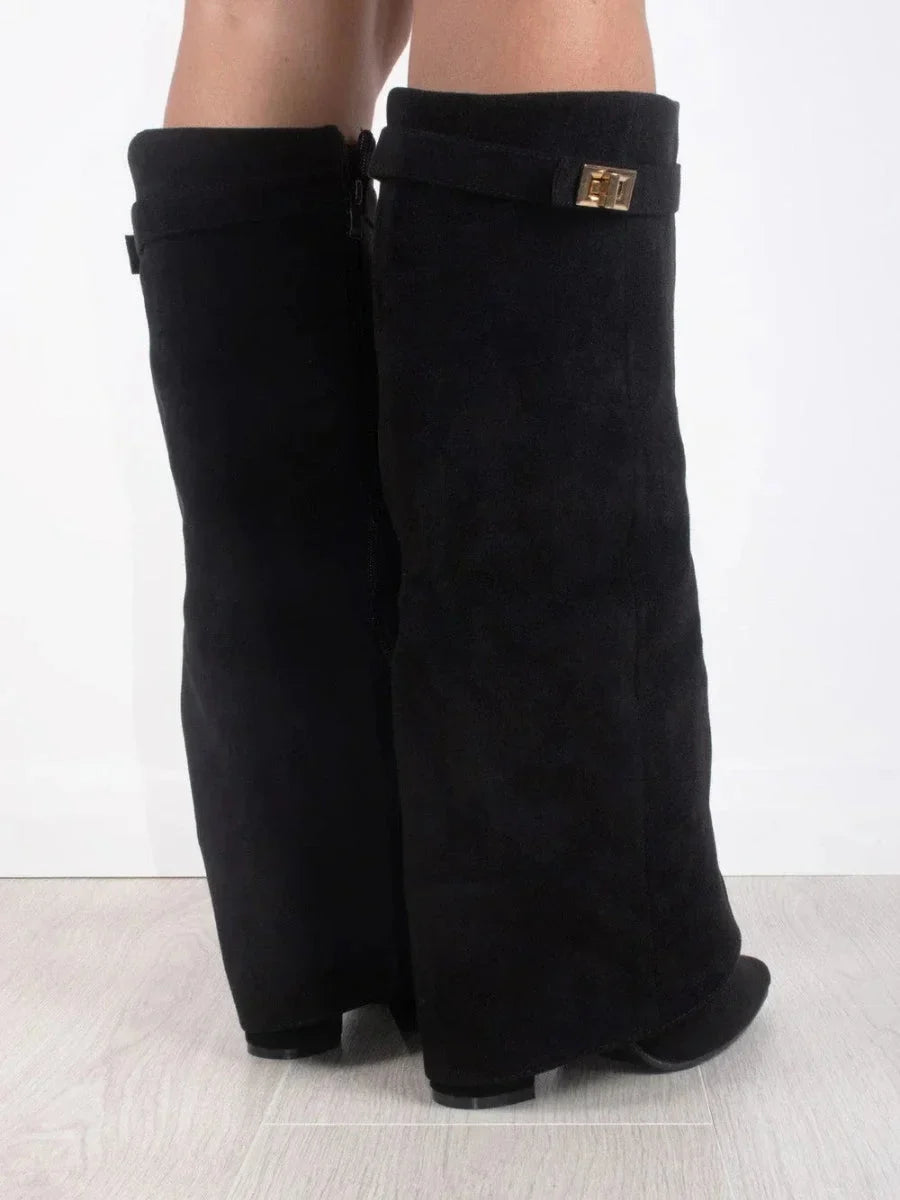 Sophie | Suede Women Metallic Boots