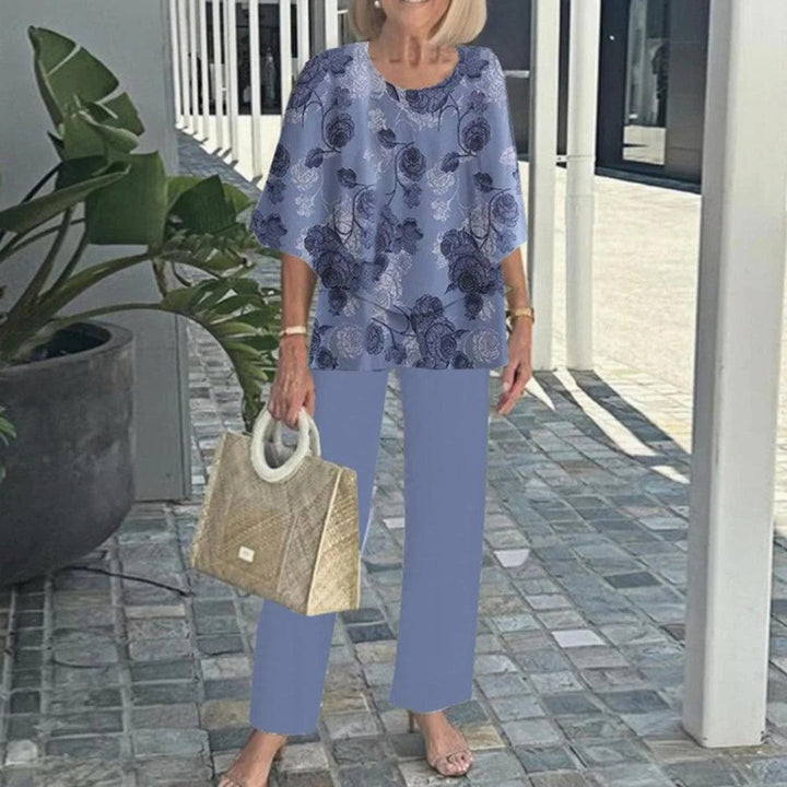 Conjunto Wenda Sem Esforço de Duas Peças | Blusa Solta e Calça Pantalona