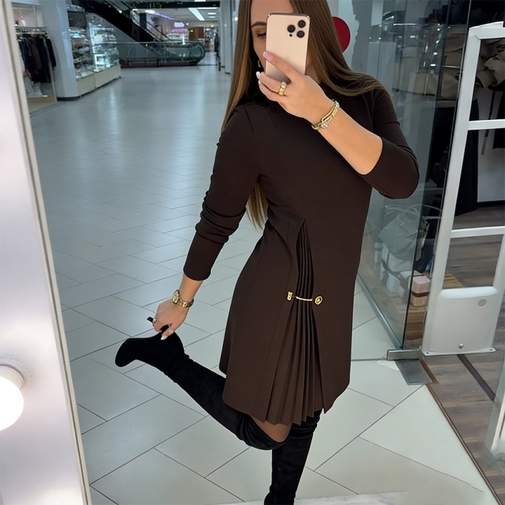 Sophie | Vestido Plissado de Manga Longa