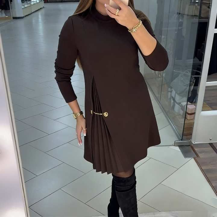 Sophie | Vestido Plissado de Manga Longa