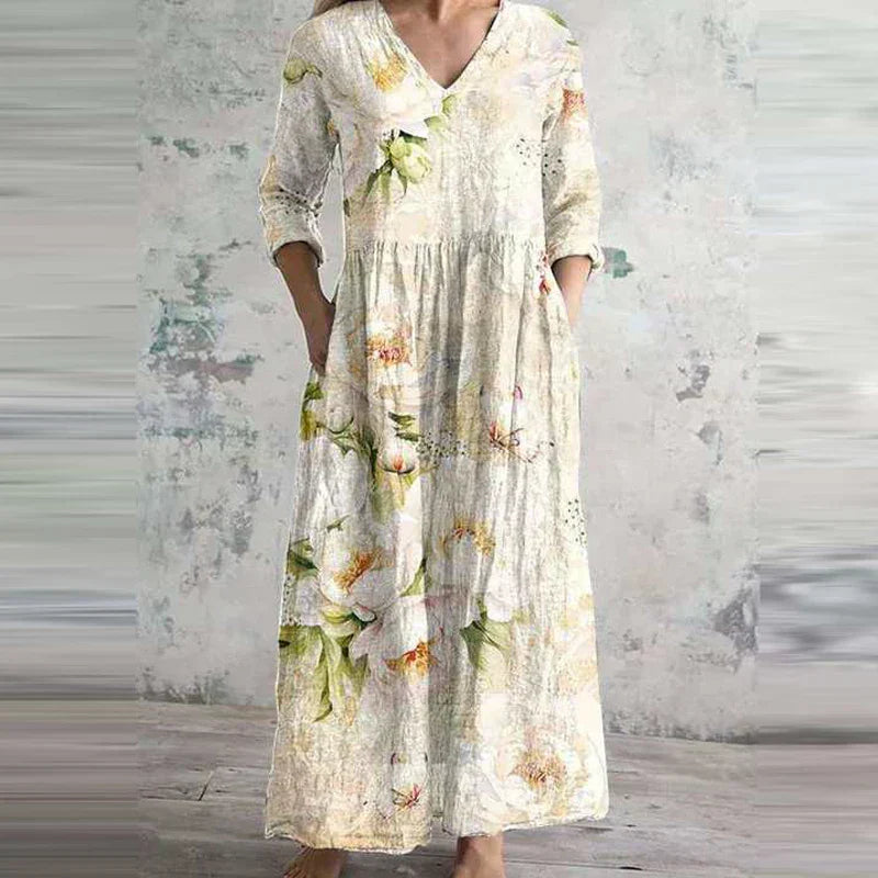 Vestido Midi Boho Floral Chic