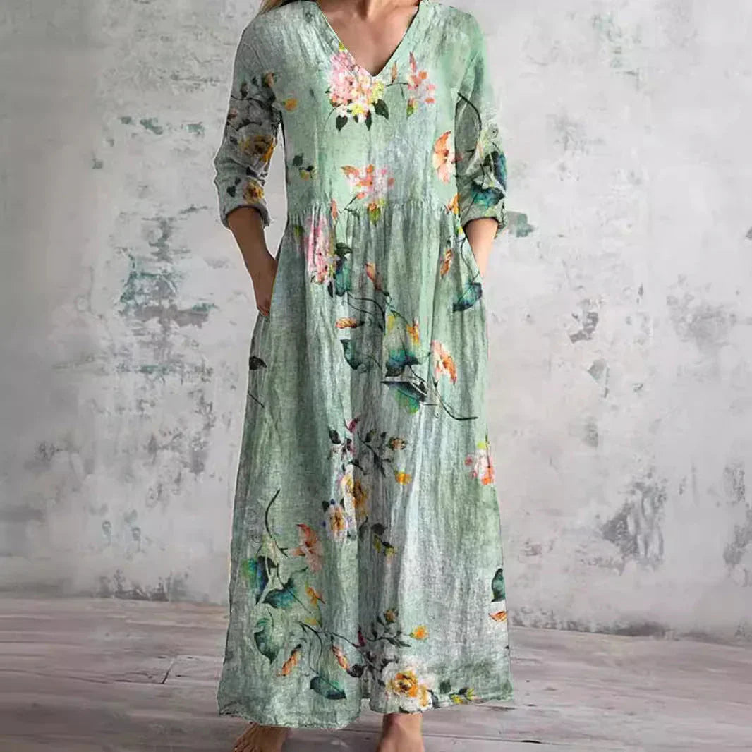 Vestido Midi Boho Floral Chic