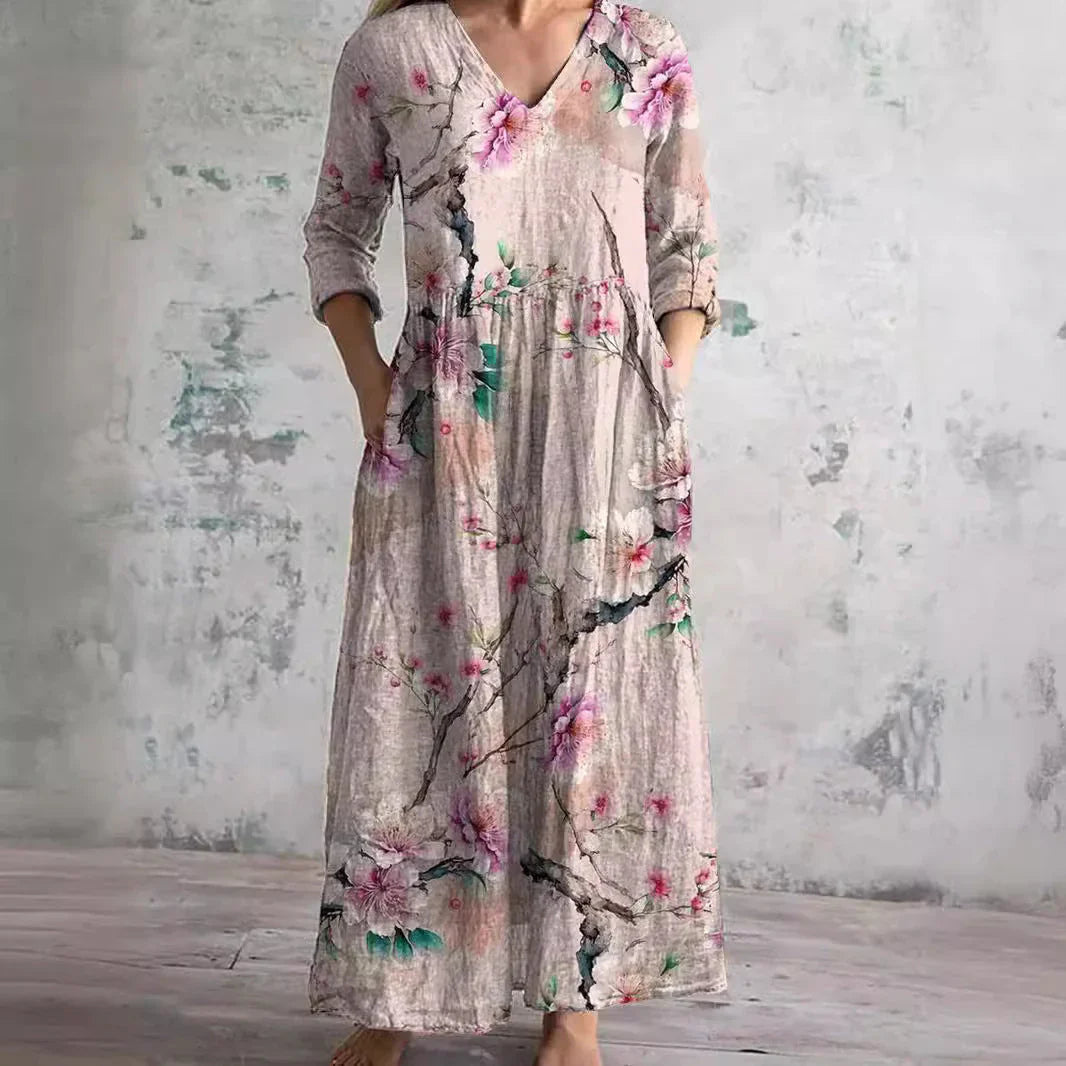 Vestido Midi Boho Floral Chic