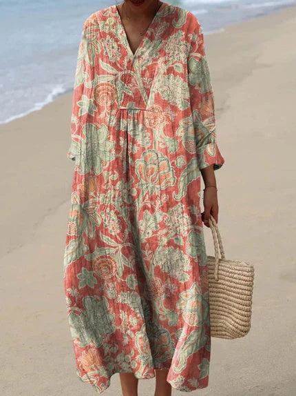 Zoya | Vestido floral relaxado para praia